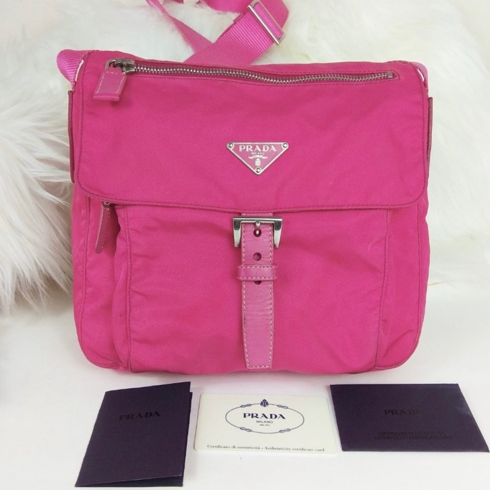 Prada Fuxia Pink Nylon Crossbody Bag